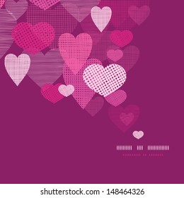 Textured fabric hearts decor pattern background