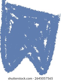 A textured flag shape resembling pencil shavings with a rough, jagged edge style. The image depicts an abstract representation of a flag with a shredded appearance. Cartoon vector illustration.