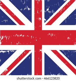 Textured flag of the United Kingdom, Vector illustration