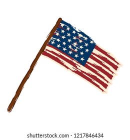Textured flag of United States. Vector illustration design