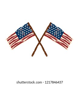 Textured flags of United States. Vector illustration design