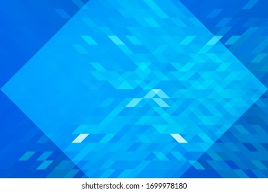 Textured geometric background. Dark and light blue digital mosaic backdrop. Low poly abstraction screen size. Trendy vector background for website or cover. Polygonal banner template in cold colors