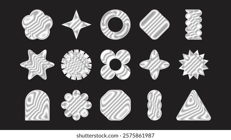 Textured geometric shapes and patterns in dark tones
