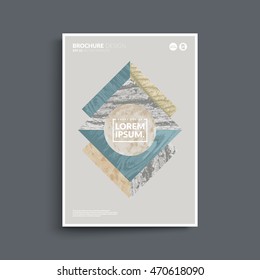 Textured geometry composition. Modern design poster. Eps10 vector.