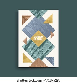 Textured geometry composition. Modern design poster. Applicable for brochure, placard,poster etc.Eps10 vector.