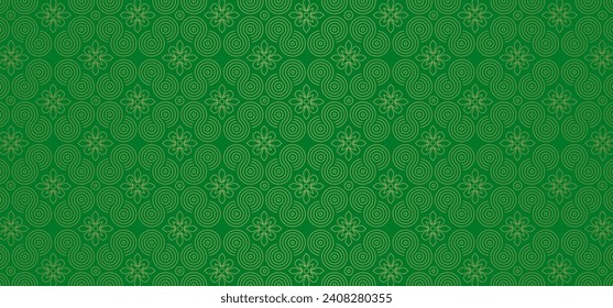 Textured gorgeous green hue design with gold pattern.