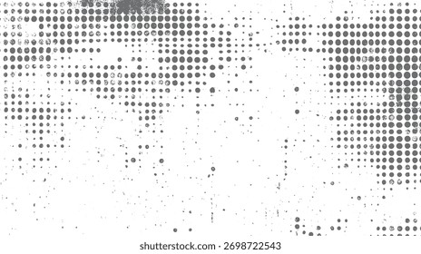 Texturizados pontos cinzas e manchas em um fundo branco criando um angustiado padrão abstrato círculo preto