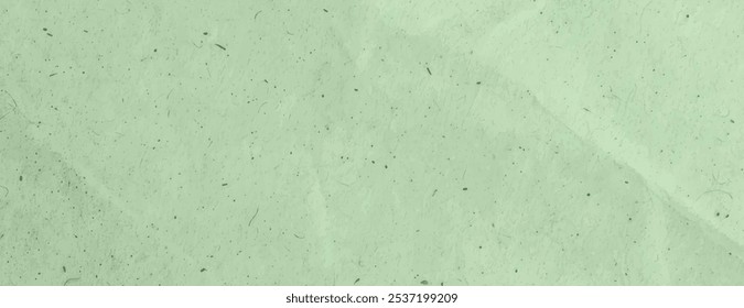 Fundo verde texturizado com uma aparência de papel. O fundo verde apresenta manchas sutis e uma textura macia e vintage. Fundo de vetor de textura de papel com deformação mínima.