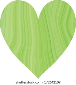 Textured green striped vector heart drawn by colored markers. Hand painted motif. Valentine's day symbol. Love, emotions, feelings conceptual element.
