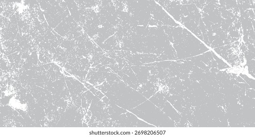 Fundo cinza texturizado com ranhuras e manchas brancas angustiadas criando um vetor de efeito grunge