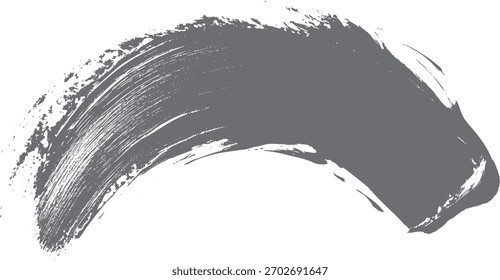 Pincelada gris texturizada con bordes ásperos y rayas de pintura visibles sobre un Vector de fondo blanco