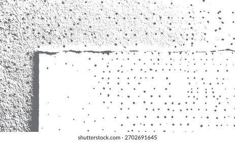 Fondo gris y blanco texturizado con puntos grises oscuros dispersos y bordes ásperos Vector