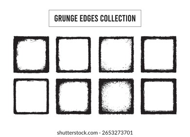 Bordes de grunge texturizados Colección desgarrada, efectos de borde áspero sucio