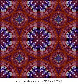 Textured grunge seamless pattern. Floral ornamental vector background. Mosaic repeat backdrop. Modern moire bright ornaments. Abstract flowers design. Endless colorful texture. Halftone backdrop.