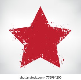 Textured grunge star.Vector star symbol.