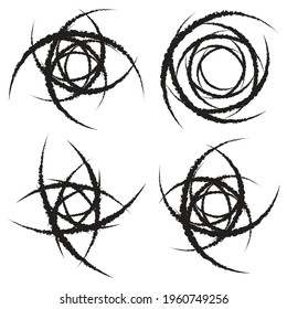 Textured, grungy, grunge random lines symbol, icon, design element. Non-figural vector