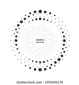 Textured halftone dots in circle form. round logo . vector dotted frame . design element