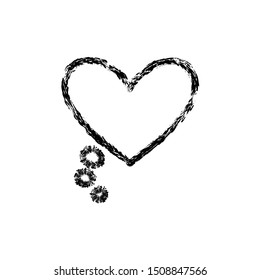 Textured hand drawn empty heart speech bubble vector illustration template. Can be used for dialogues or notifications business doodles and sale announcements.