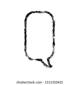 Textured hand drawn empty speech bubble vector illustration template. Can be used for dialogues or notifications business doodles and sale announcements.