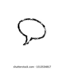 Textured hand drawn empty speech bubble vector illustration template. Can be used for dialogues or notifications business doodles and sale announcements.