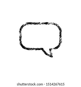 Textured hand drawn empty speech bubble vector illustration template. Can be used for dialogues or notifications business doodles and sale announcements.