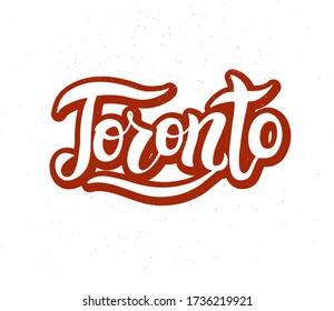 Textured hand drawn lettering Toronto city isolated on white background. Calligraphy vector Illustration. Print for logo, travel, t-shirts, mugs and postcards.