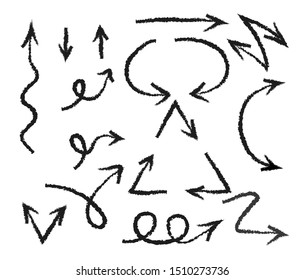 Textured Hand Drawn Set Vector Arrows Stock Vector Royalty Free Shutterstock