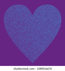 Textured heart icon. Abstract random dots for banner design. Vector background. Vintage dirty dotted pattern. Decorative graphic element. Ornament illustration. Decoration element.
