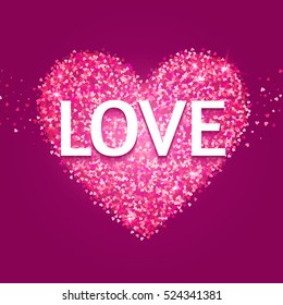 Textured Heart. Valentine's Day Symbol. Love and Feelings Design. Vector illustration