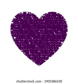 Textured heart with white texture, drops of spray isolated on white background. Saint Valentine day vector illustration of decorated heart. Stylized symbol of love. Heart with ornate for wedding