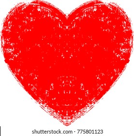 Textured Hearts . red Grunge stamps collection. love Shapes for your design. Distressed symbols. Valentine's Day signs. Vector illustration.