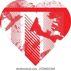 Texturierte Herzen Vektor. Glitzerte Social-Media-Vorlagen . Trendy Fehler Herz . Glitzerte, grunge cyber punk-symbol mit distressed effekt. Herz mit einer Rasterpunktscreen-Drucktextur.
