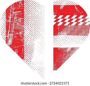 Texturierte Herzen Vektor. Glitzerte Social-Media-Vorlagen . Trendy Fehler Herz . Glitzerte, grunge cyber punk-symbol mit distressed effekt. Herz mit einer Rasterpunktscreen-Drucktextur.
