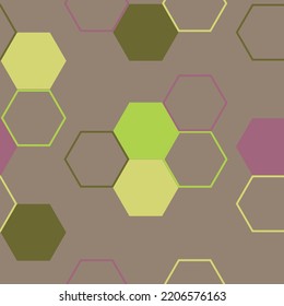 Textured hexagons that smoothly fade from color to color in an ombre gradient design   Modern hexagon tile abstract background
