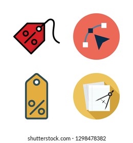 textured icon set. vector set about papers, tag and vector icons set.