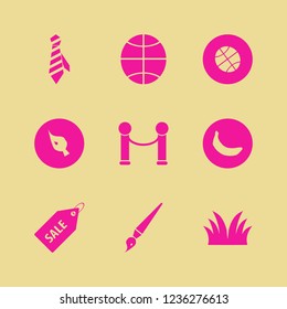 textured icon. textured vector icons set tie, velvet, banana and basketball ball
