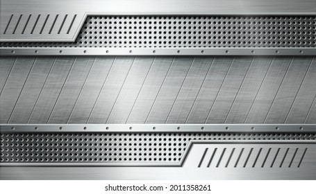 Textured industrial metal background. Vector illustration.