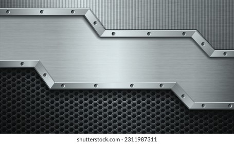 Textured industrial metal background. Vector illustration.