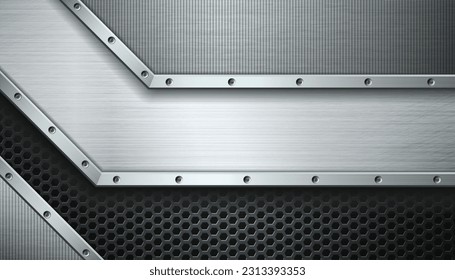 Textured industrial metal background. Vector illustration.