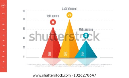 Textured infographic bar chart template with 3 options. Vector design for presentations, reports, layouts, projects. Global swatches.