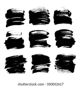 Textured ink smears big set isolated on a white background