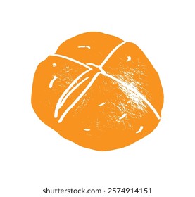 Textured Irish soda bread cartoon vector illustration