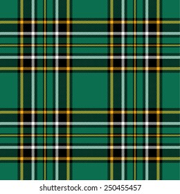 Textured Irish Tartan Plaid. Seamless Vector Pattern