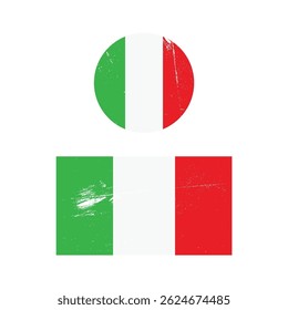 Textured Italy Flag Set Vector Design.