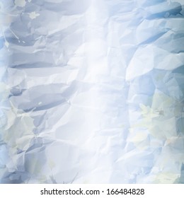 Textured like crumpled paper blue background with splashes. Fully editable spots along the edges.