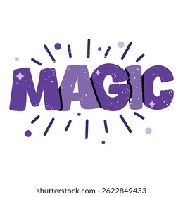 Textured Magic Lettering Vector Design.