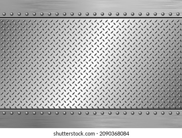 Textured Metallic Background And Checker Plate