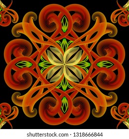 Textured modern colorful illuminated vector seamless pattern. Floral neon flowers background. Hand drawn vintage blurred glowing ornament. Decorative elegance design. Repeat abstract ornate backdrop