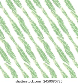 Textured Monochromatic leaf Seamless Pattern background.Tropical palm leaves with light green texture background on white background.