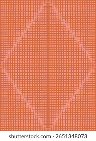 Texturizado monocromático abóbora laranja geométrica mão desenhada grades em diamantes formas em dahlia rosa